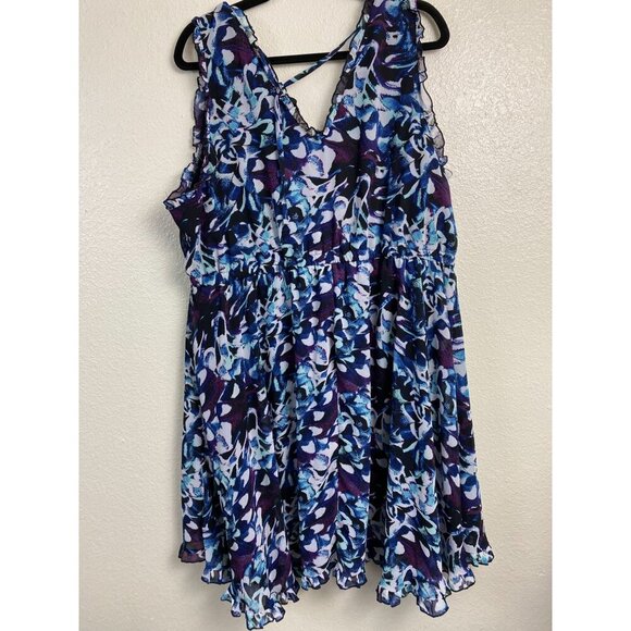 Torrid Mini Chiffon Ruffle Dress Sleeveless Multicolor Size 2X vacation Flowy - Picture 2 of 15